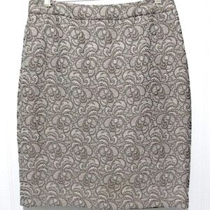 Ann Taylor Silver/Grey Metallic Pencil Skirt, Size 8